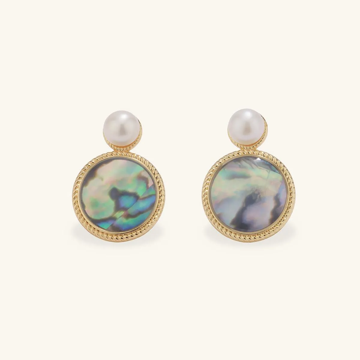 Freshwater Pearl & Abalone Shell Drop Earrings sold by Jescojes product image thumbnail 3