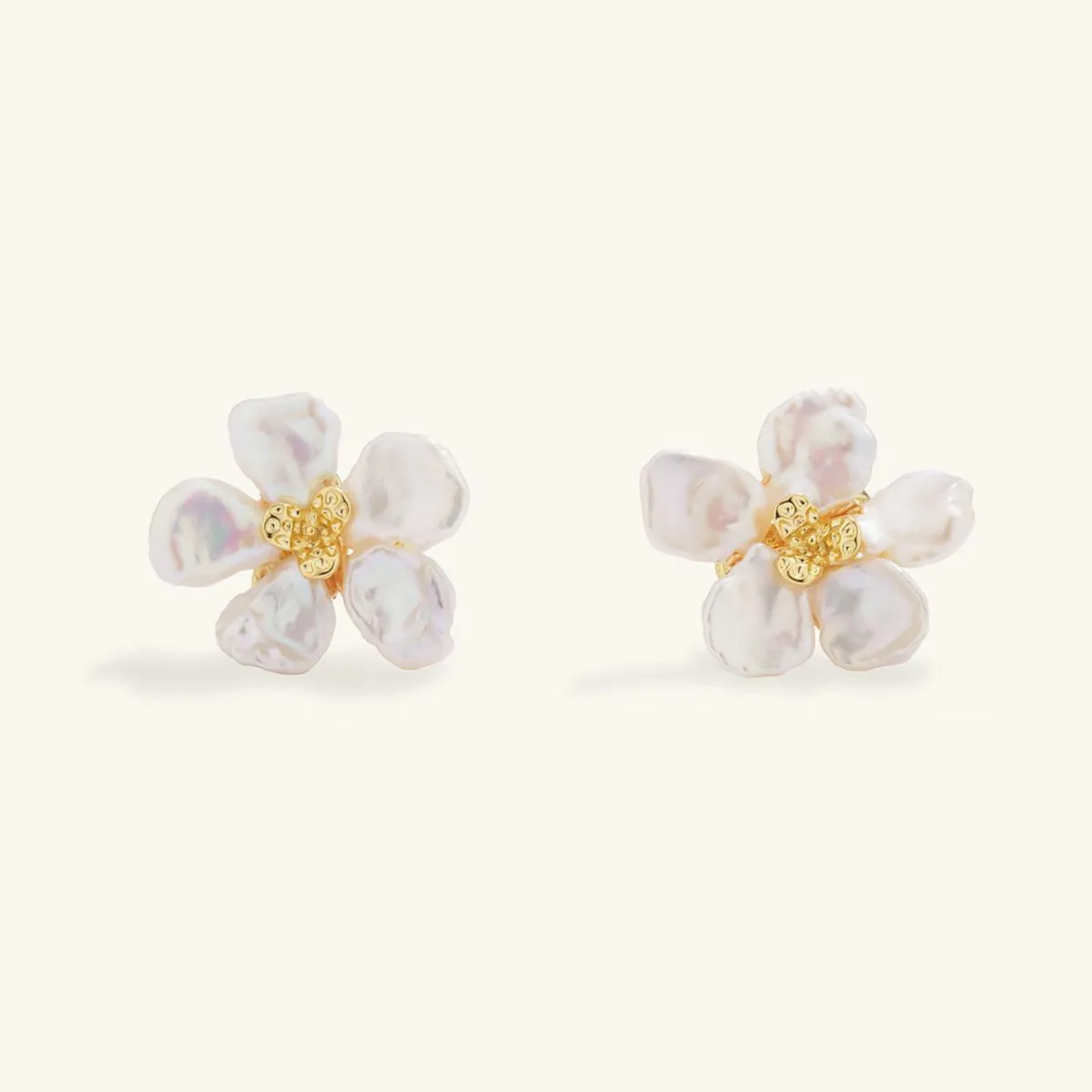 Baroque Pearl Pedal Stud Earrings sold by Jescojes