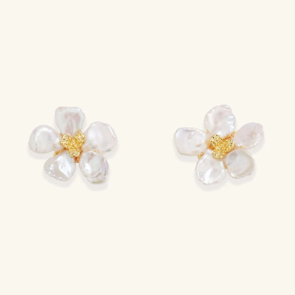 Baroque Pearl Pedal Stud Earrings sold by Jescojes product image thumbnail 3