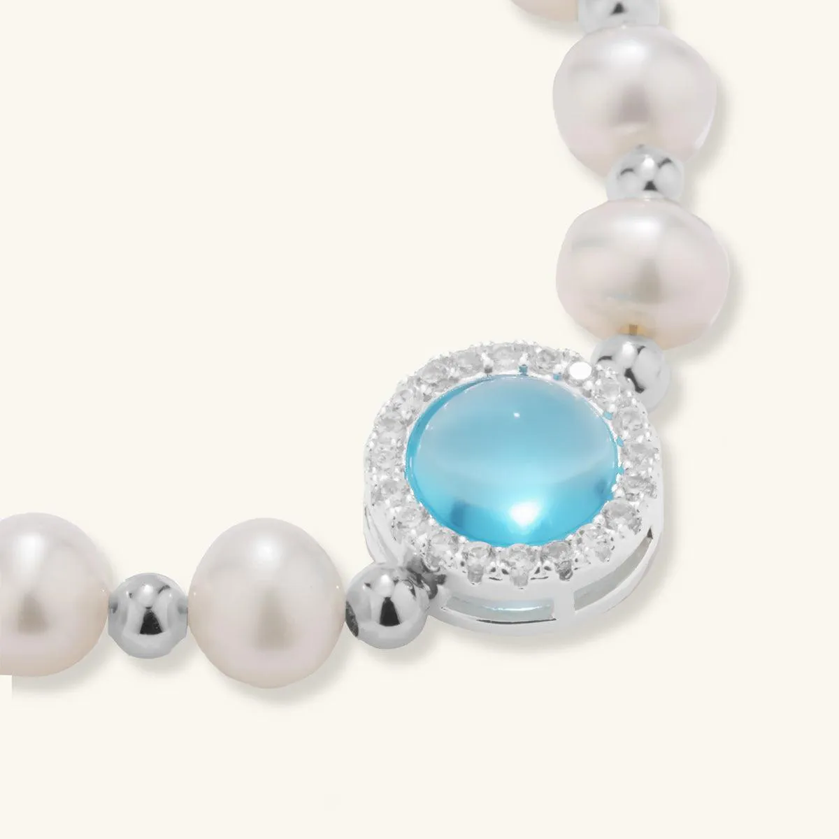 Aquamarine Pearl Bracelet sold by Jescojes product image thumbnail 3