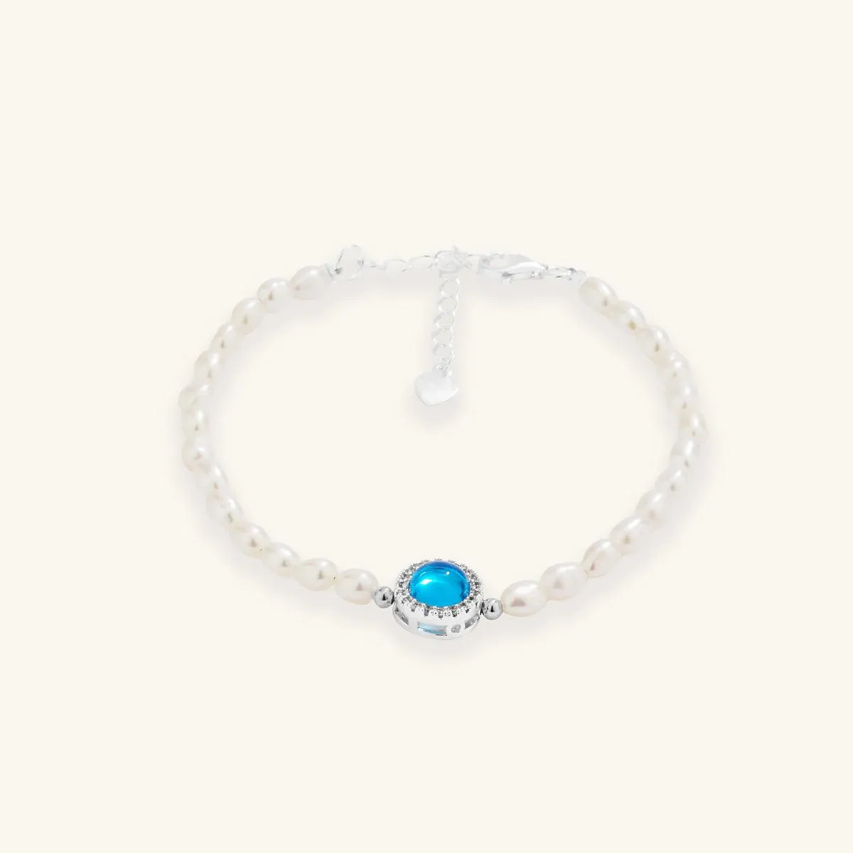 Aquamarine Mini Pearl Bracelet sold by Jescojes product image thumbnail 2