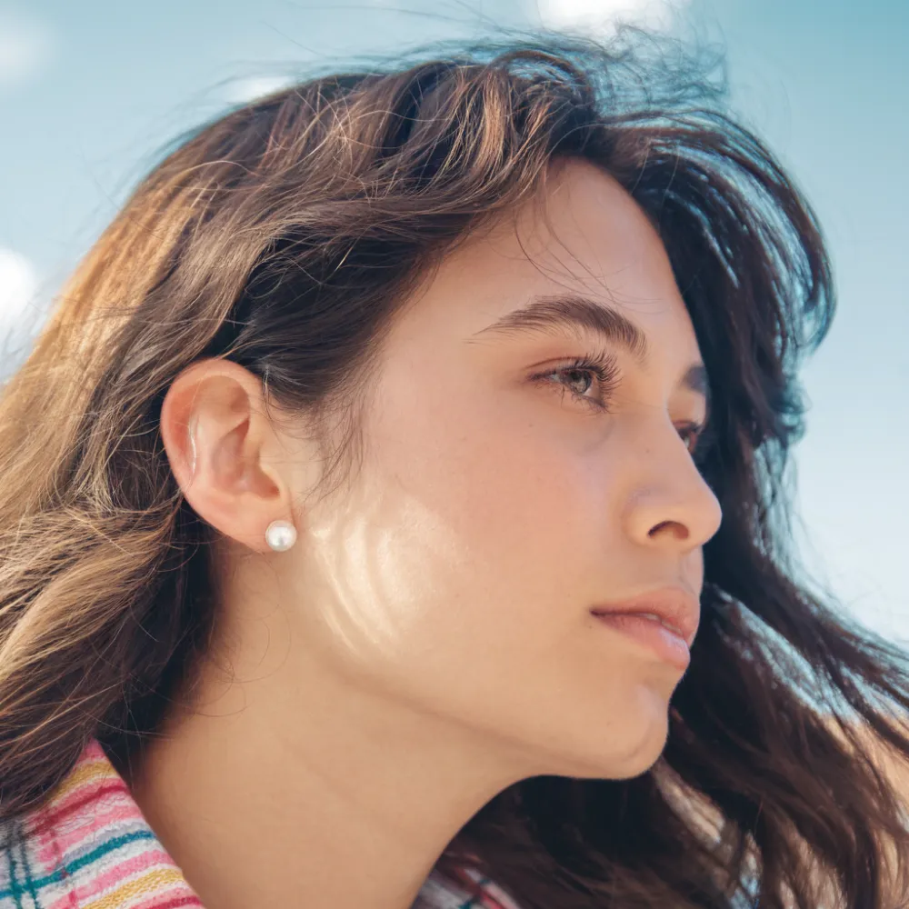 Charismatic AAAA Freshwater Pearl Stud Earrings 9.5-10mm sold by Jescojes product image thumbnail 2