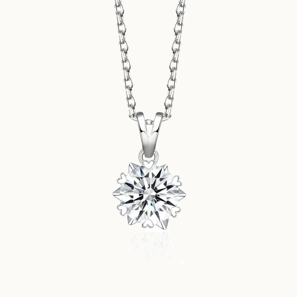 Solitaire Flower Moissanite Pendant Necklace sold by Jescojes
