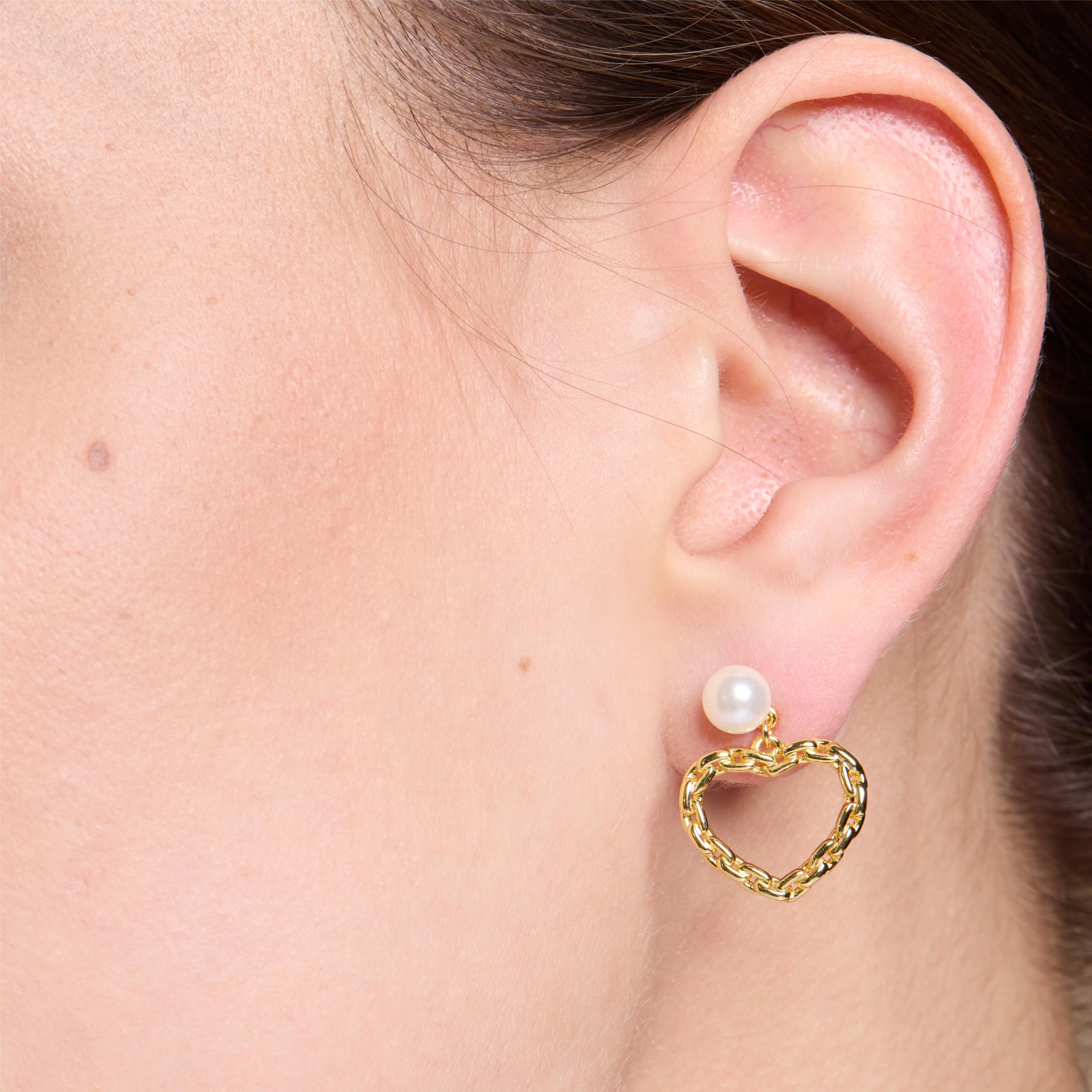 Romantic Heart Pearl Drop Earrings sold by Jescojes product image thumbnail 2