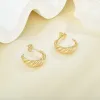 Golden Major Arc Stud Earrings sold by Jescojes