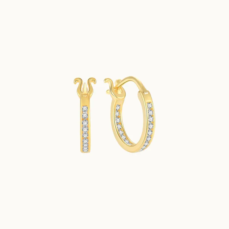 Sparkling Golden Mini Hoop Earrings sold by Jescojes
