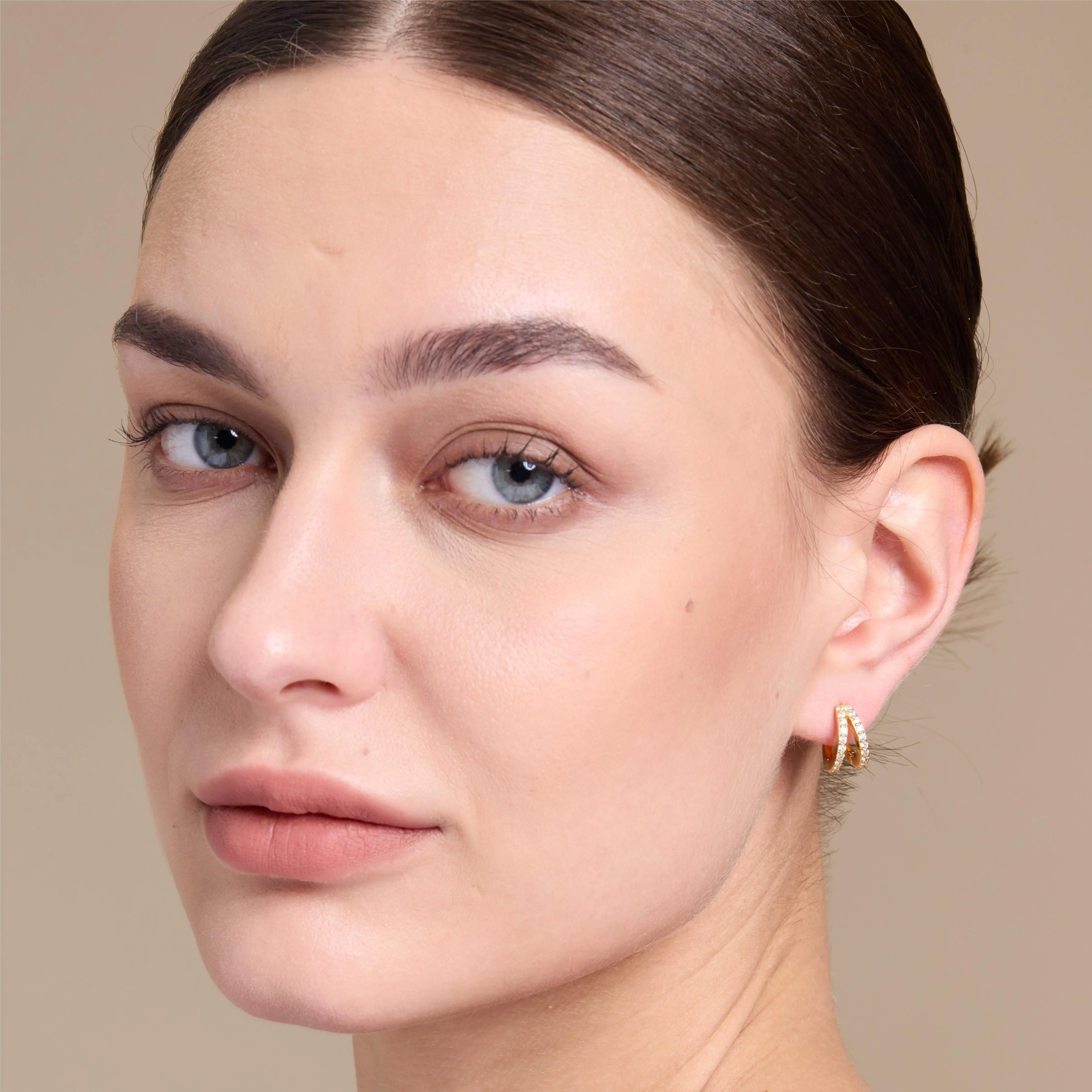 Sparkling Golden Hoop Earrings sold by Jescojes product image thumbnail 3