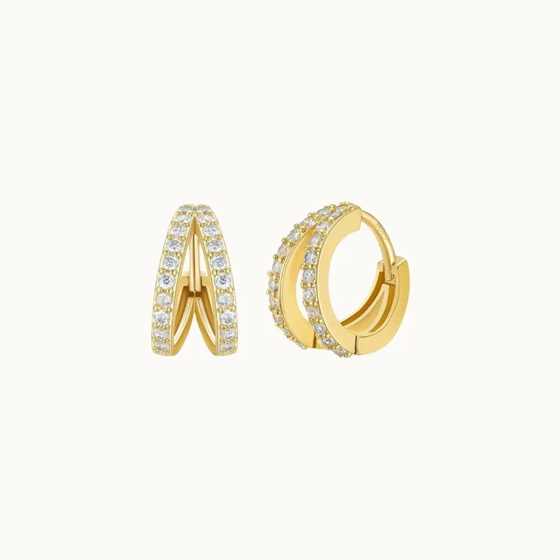 Sparkling Golden Hoop Earrings sold by Jescojes