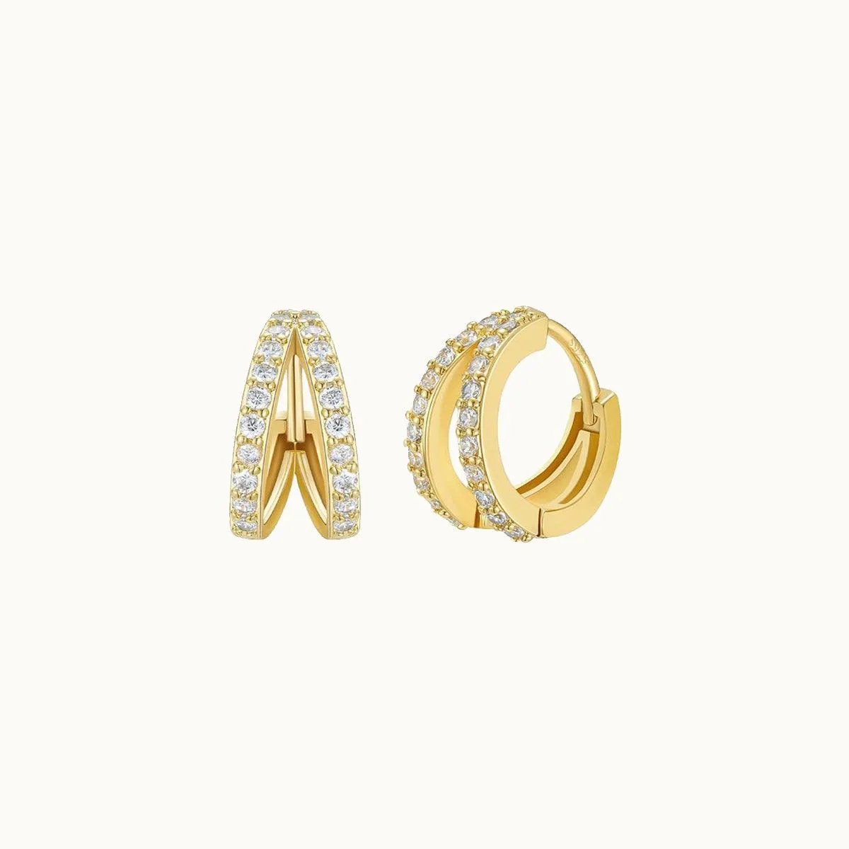 Sparkling Golden Hoop Earrings sold by Jescojes