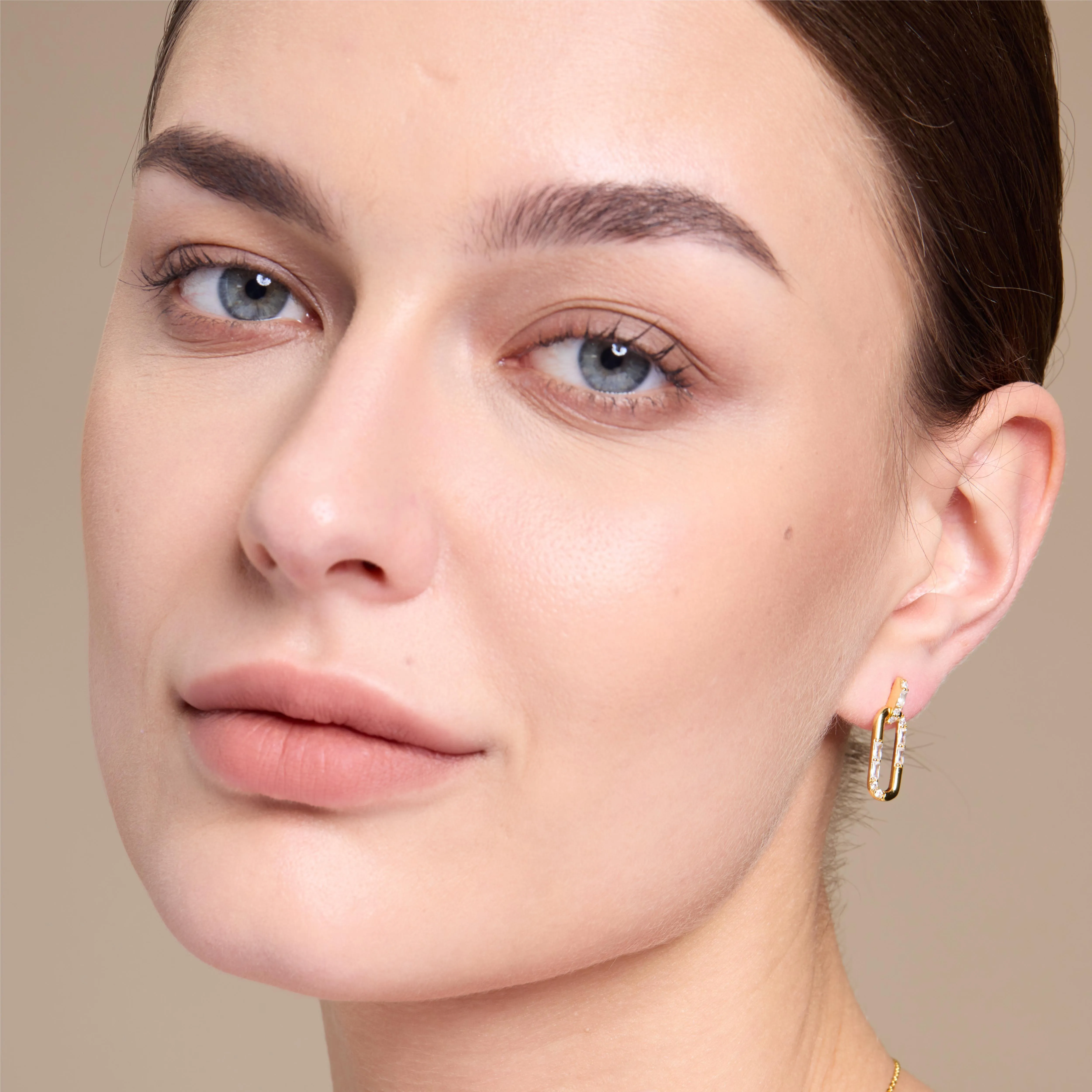 Golden Pin Drop Earrings sold by Jescojes product image thumbnail 3