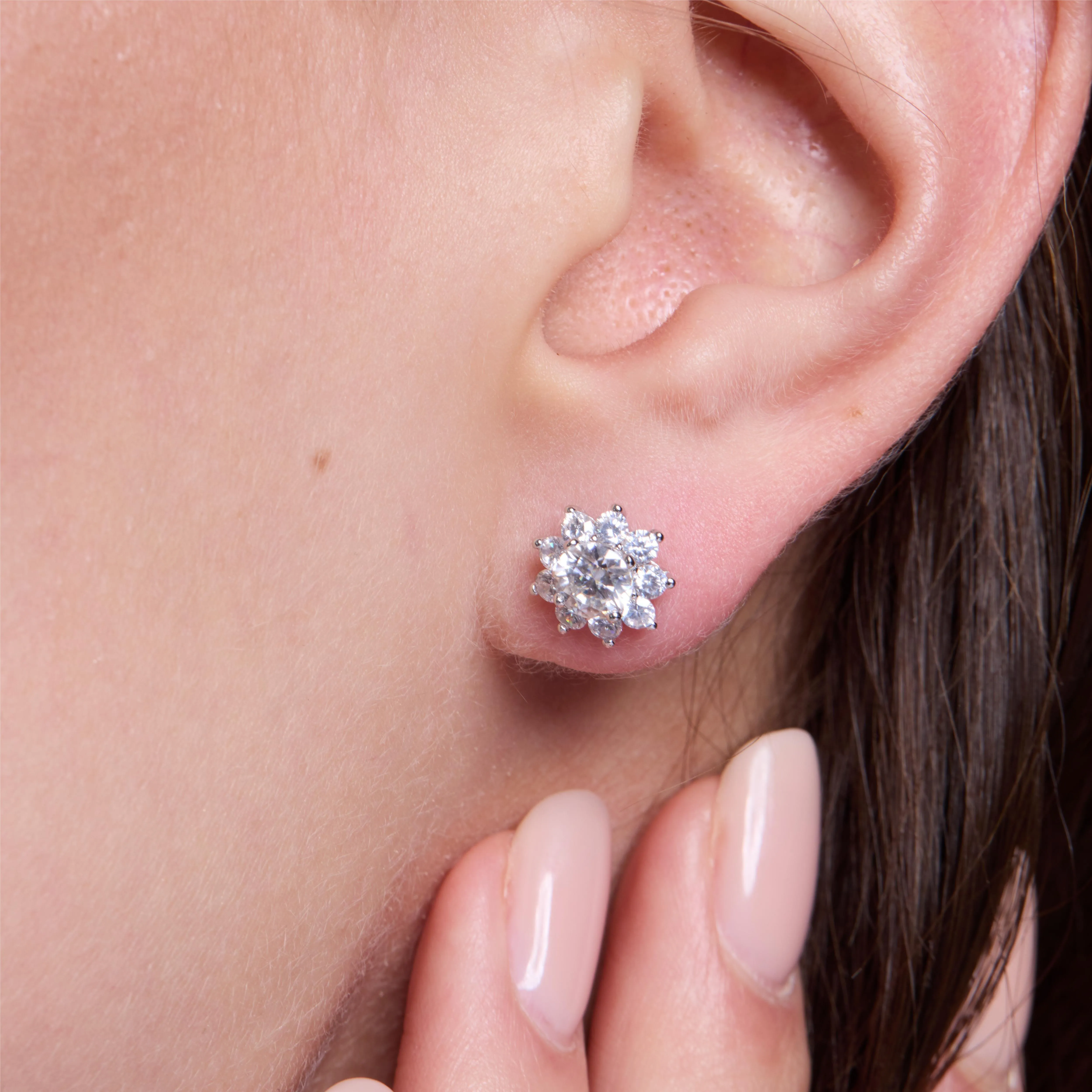Bright Sunflower Moissanite Stud Earrings sold by Jescojes product image thumbnail 2