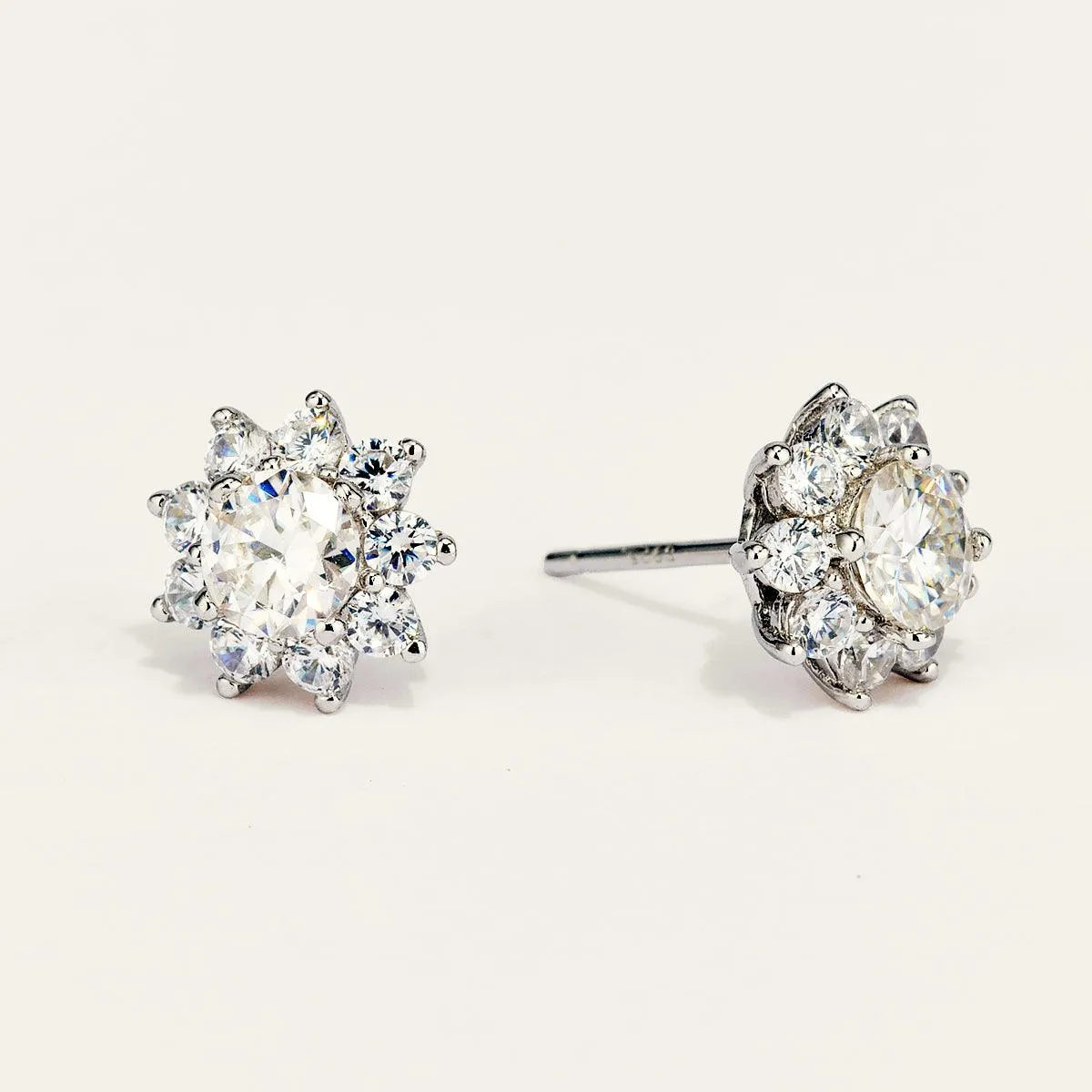 Bright Sunflower Moissanite Stud Earrings sold by Jescojes product image thumbnail 4