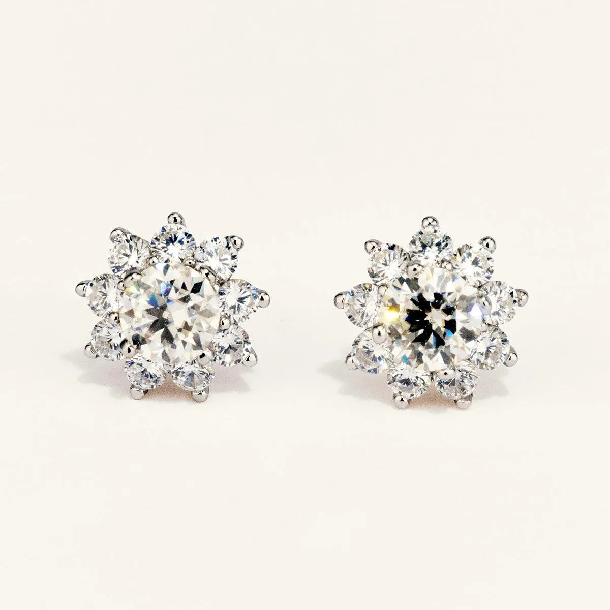 Bright Sunflower Moissanite Stud Earrings sold by Jescojes