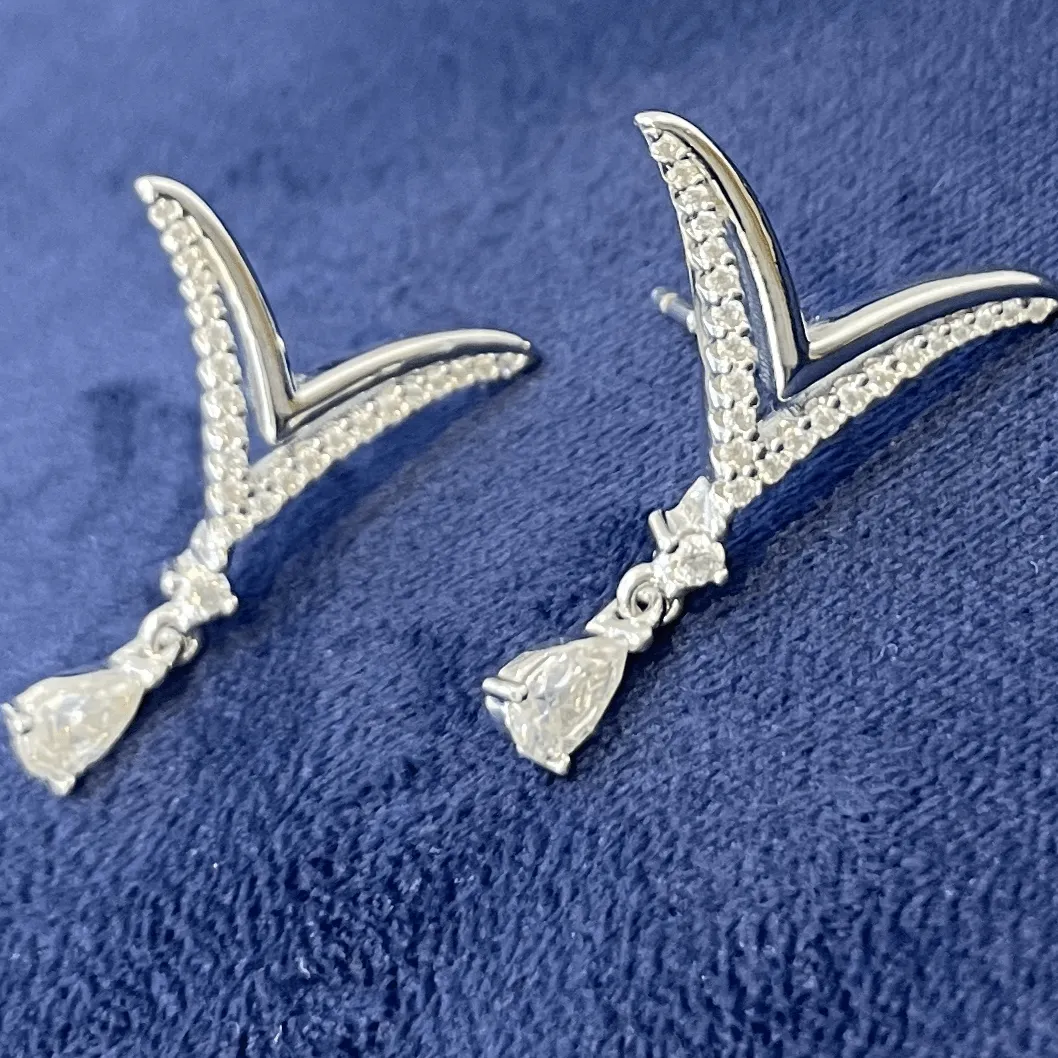 Youth Moissanite Drop Earrings sold by Jescojes product image thumbnail 2