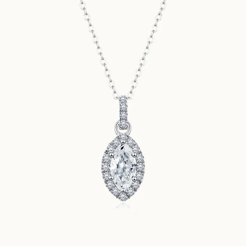 Elaborate Marquise Moissanite Pendant Necklace sold by Jescojes