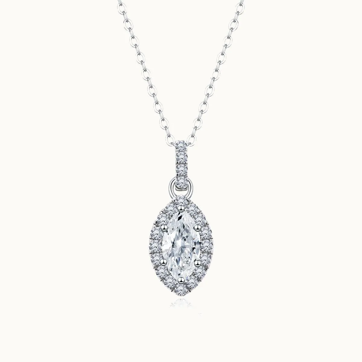 Elaborate Marquise Moissanite Pendant Necklace sold by Jescojes