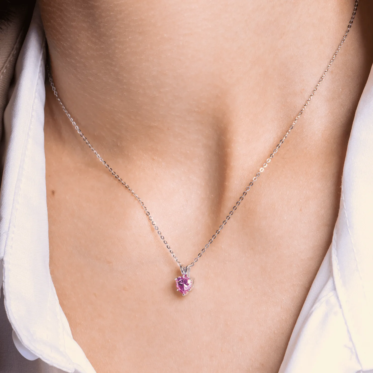 Premium Moissanite Romantic Heart Pendant Necklace sold by Jescojes product image thumbnail 2