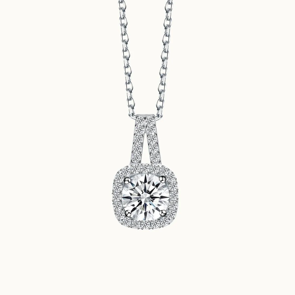 Exquisite Square Moissanite Pendant Necklace sold by Jescojes