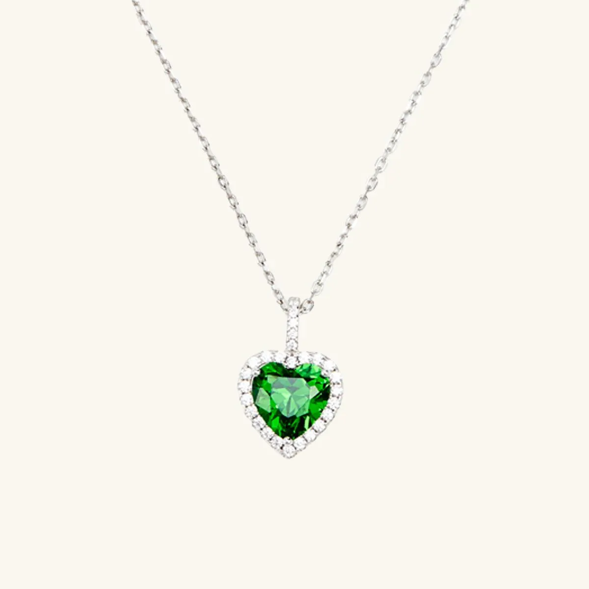 Romantic Green Heart Pendant Necklace sold by Jescojes