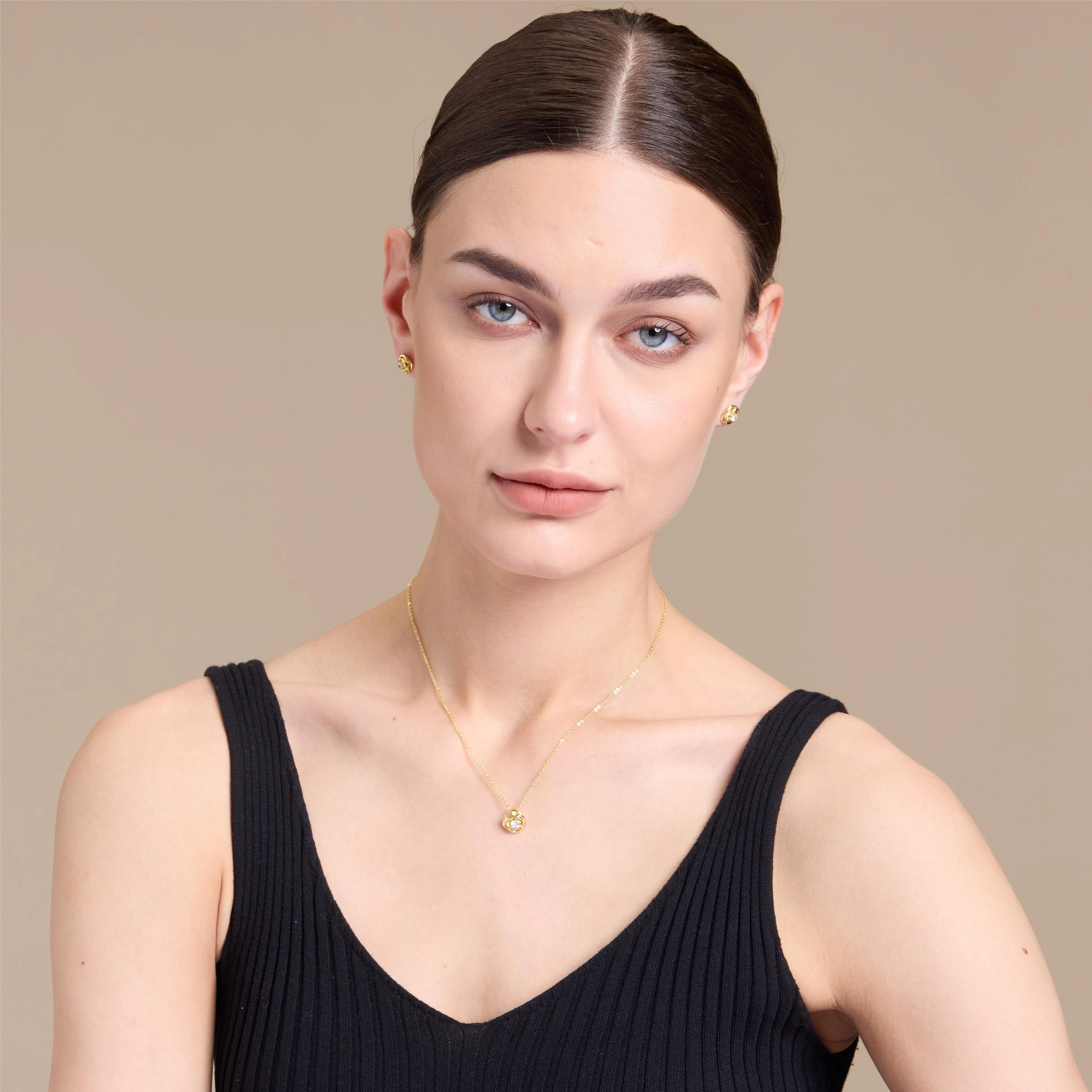 Golden Rose Pendant Necklace sold by Jescojes product image thumbnail 3