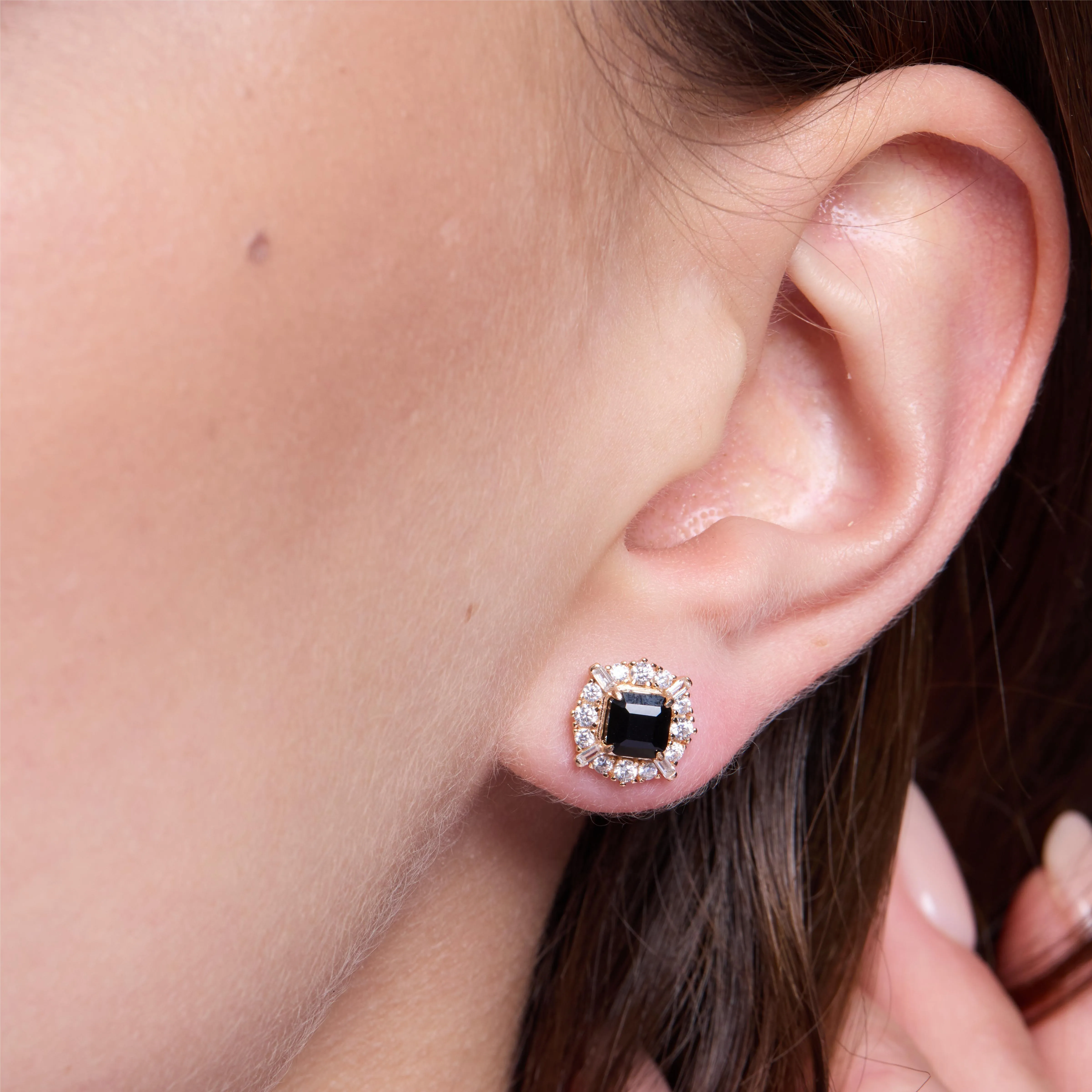 Charming Black Agate Stud Earrings sold by Jescojes product image thumbnail 2