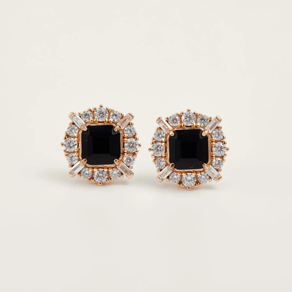 Charming Black Agate Stud Earrings sold by Jescojes