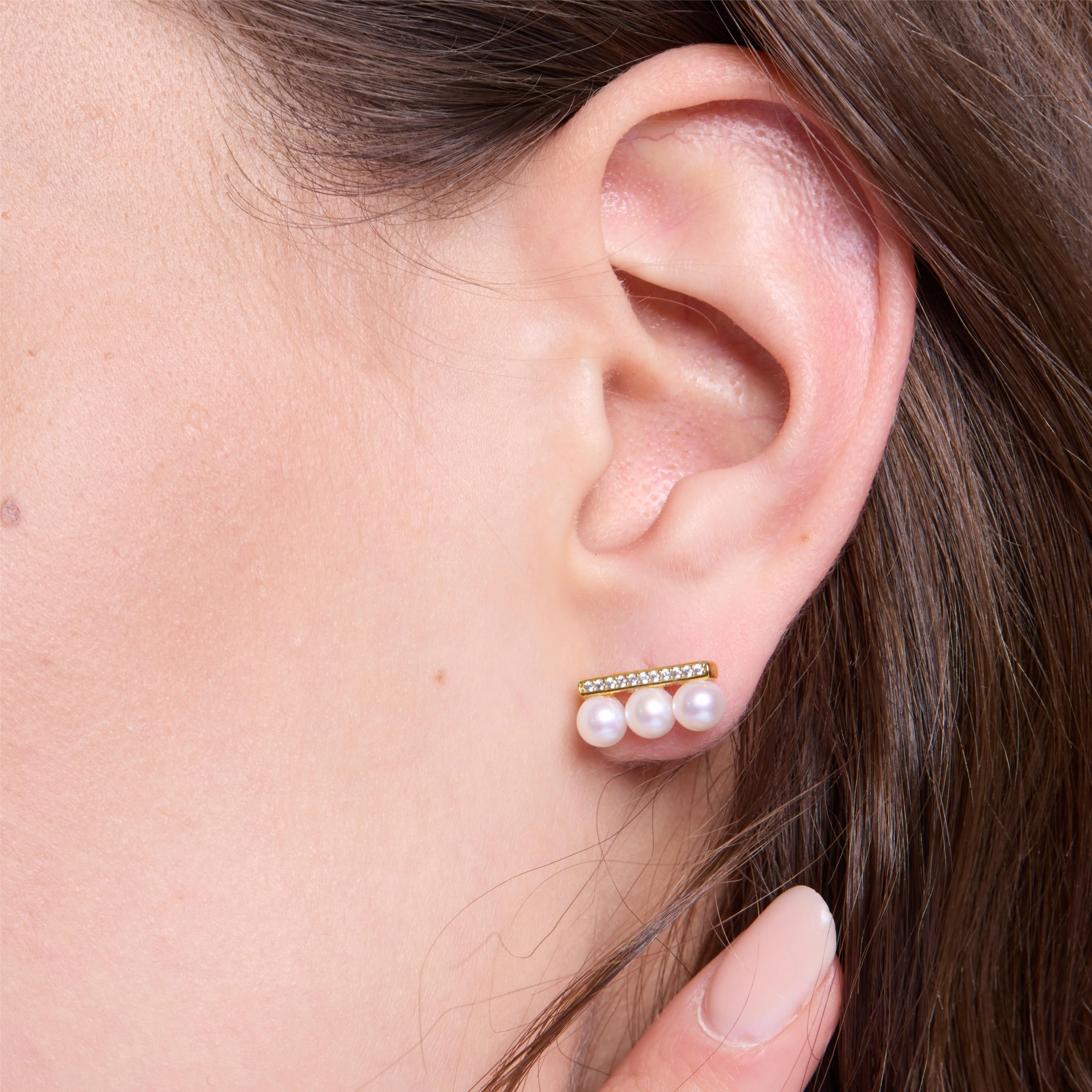 Elegant AAAA Freshwater Pearls Stud Earrings sold by Jescojes product image thumbnail 2