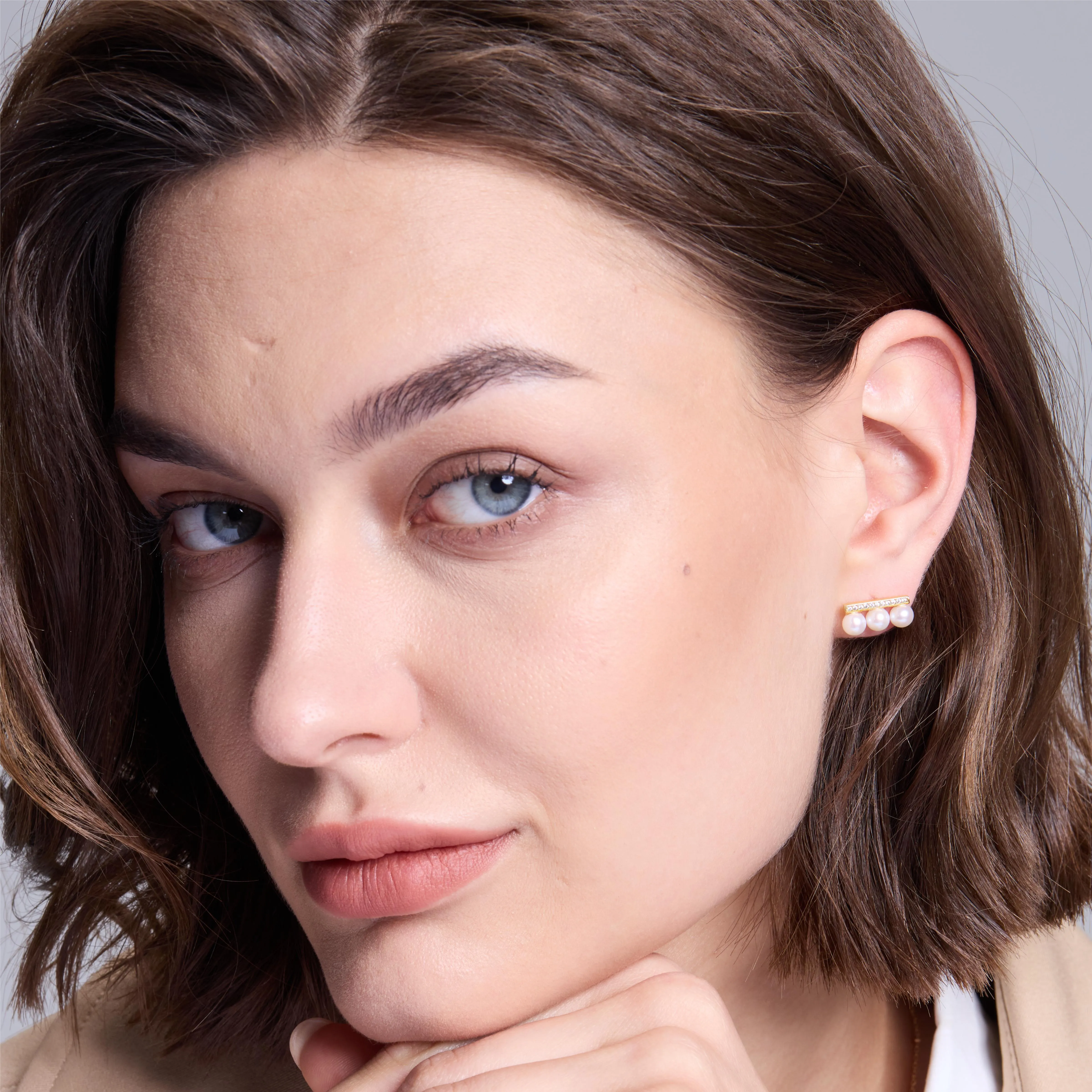 Elegant AAAA Freshwater Pearls Stud Earrings sold by Jescojes product image thumbnail 3