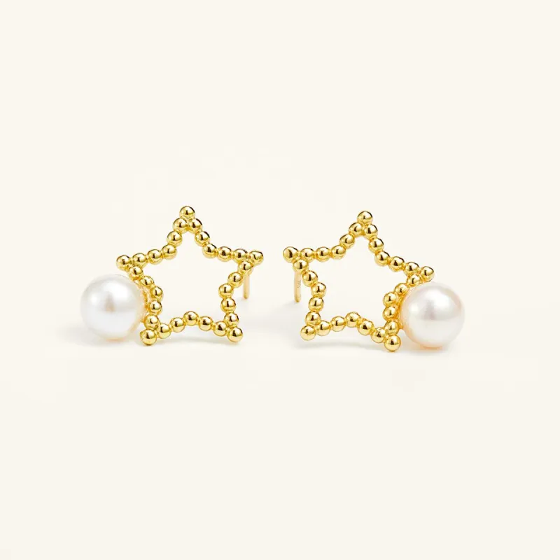 Lucky Star AAAA Freshwater Pearl Earrings sold by Jescojes