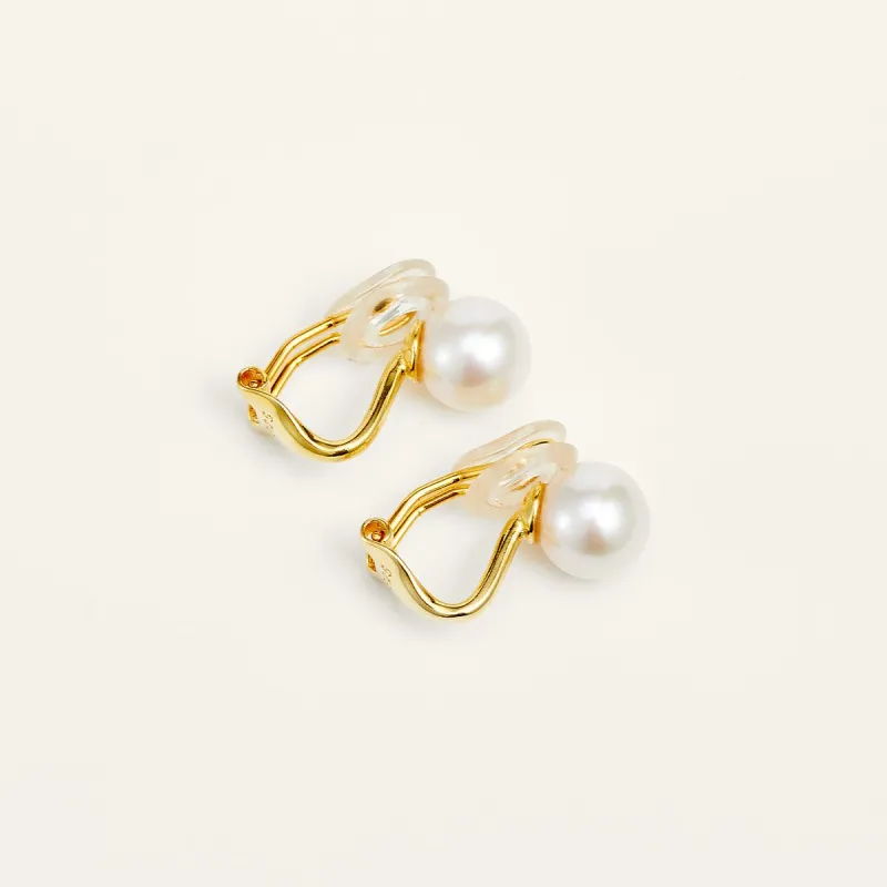 Charming AAAA Freshwater Pearl Clip-on Earrings sold by Jescojes