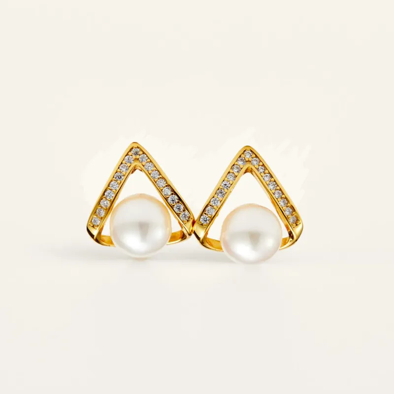 Charming AAAA Freshwater Pearl Stud Earrings sold by Jescojes