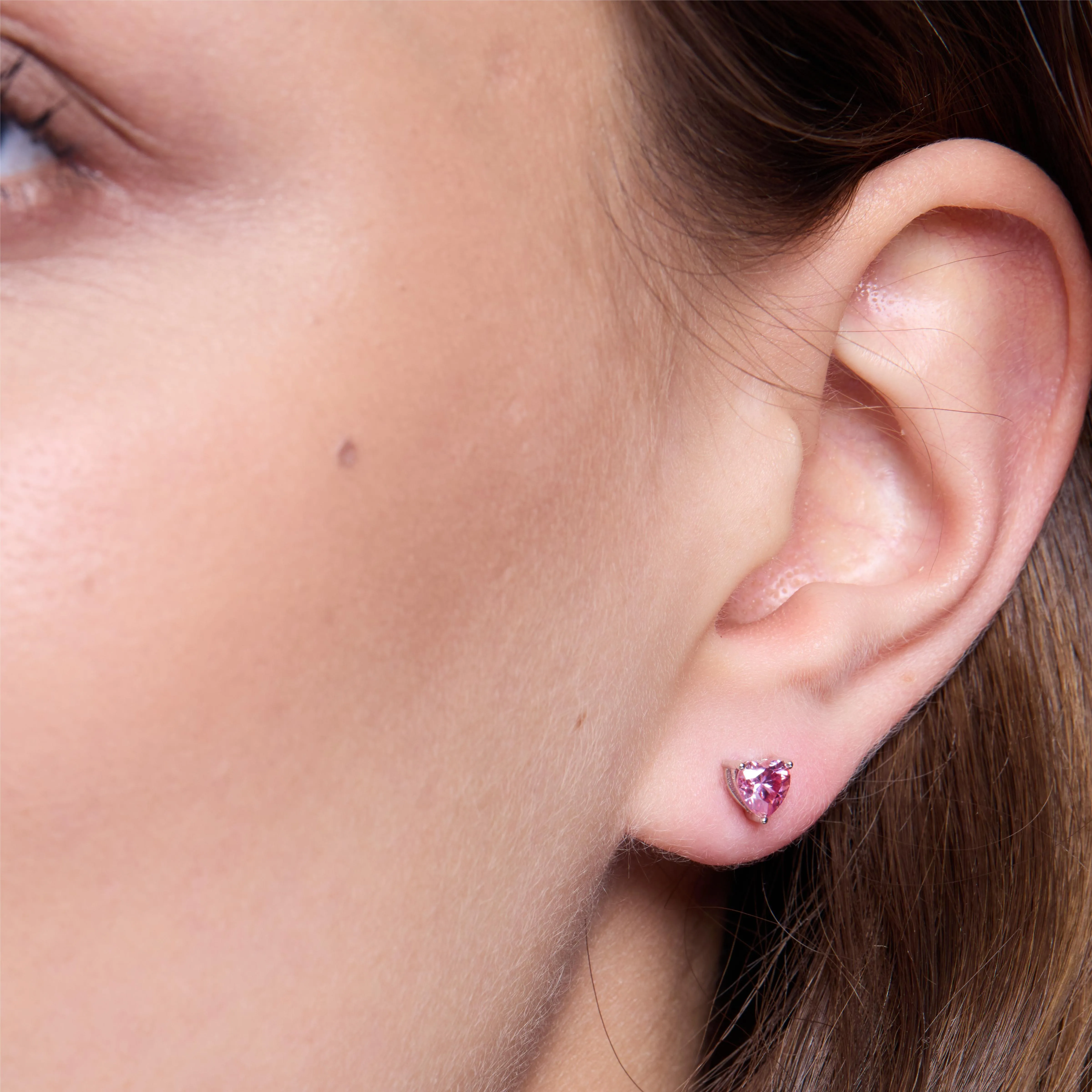 Premium Moissanite Romantic Heart Stud Earrings sold by Jescojes product image thumbnail 4