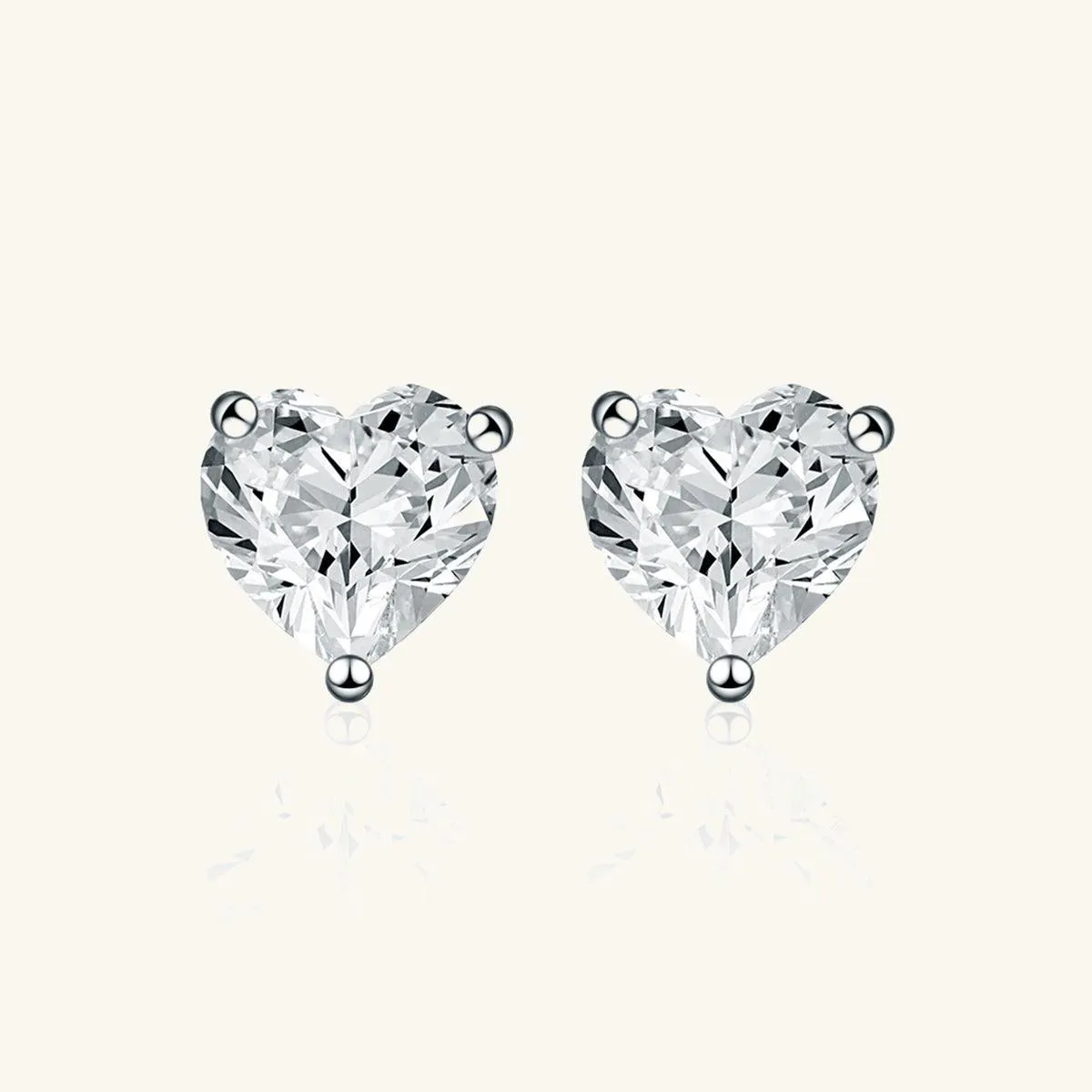 Premium Moissanite Romantic Heart Stud Earrings sold by Jescojes