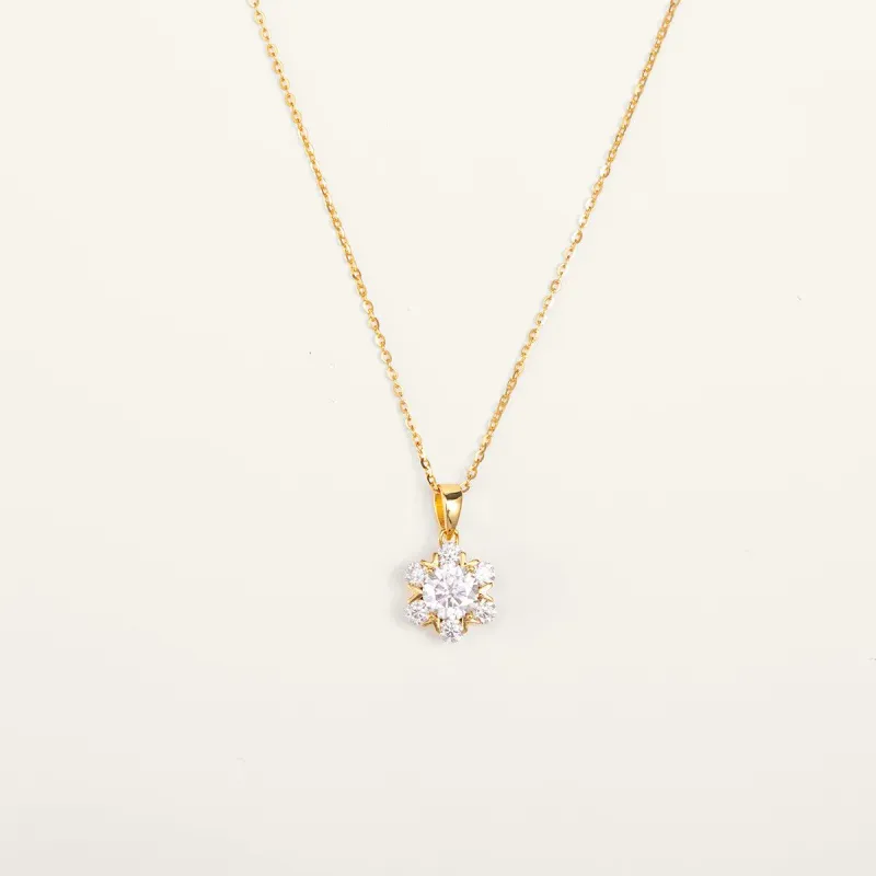 Premium Moissanite Romantic Flower Pendant Necklace sold by Jescojes