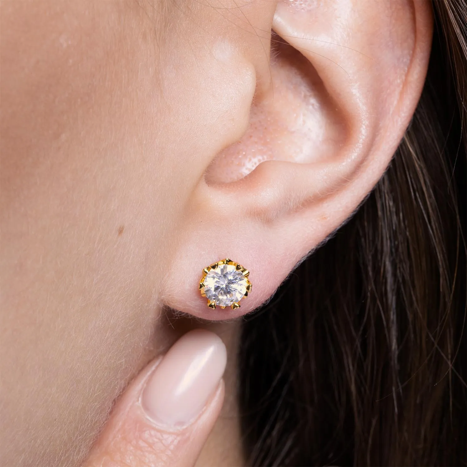 Premium Moissanite Romantic Flower Stud Earrings sold by Jescojes product image thumbnail 2