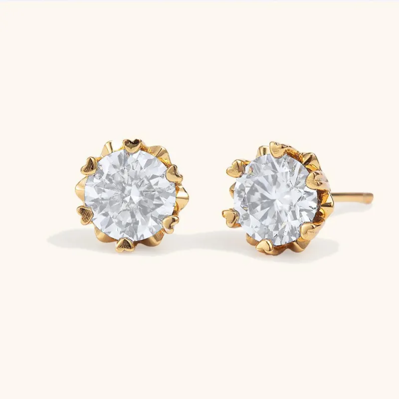 Premium Moissanite Romantic Flower Stud Earrings sold by Jescojes