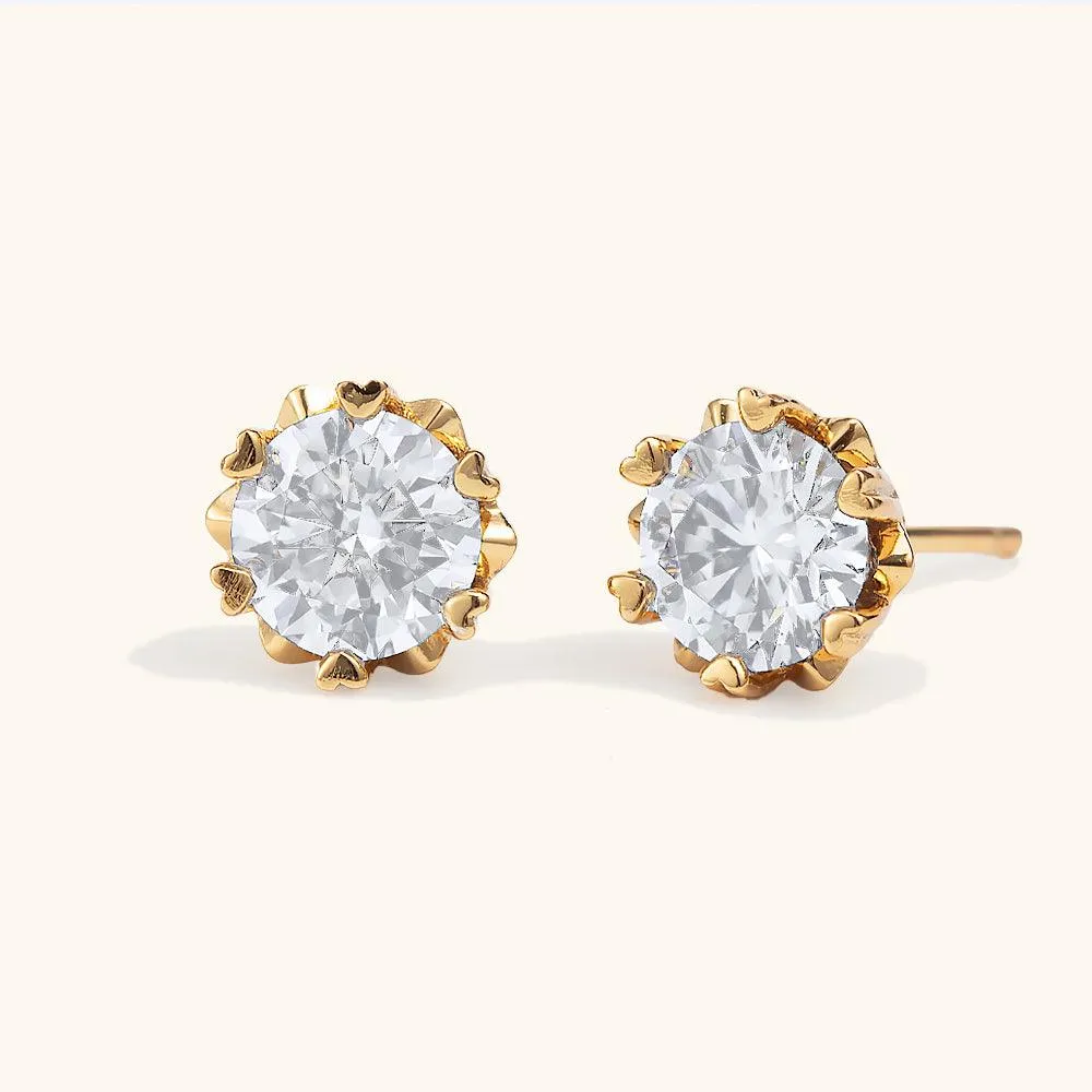 Premium Moissanite Romantic Flower Stud Earrings sold by Jescojes