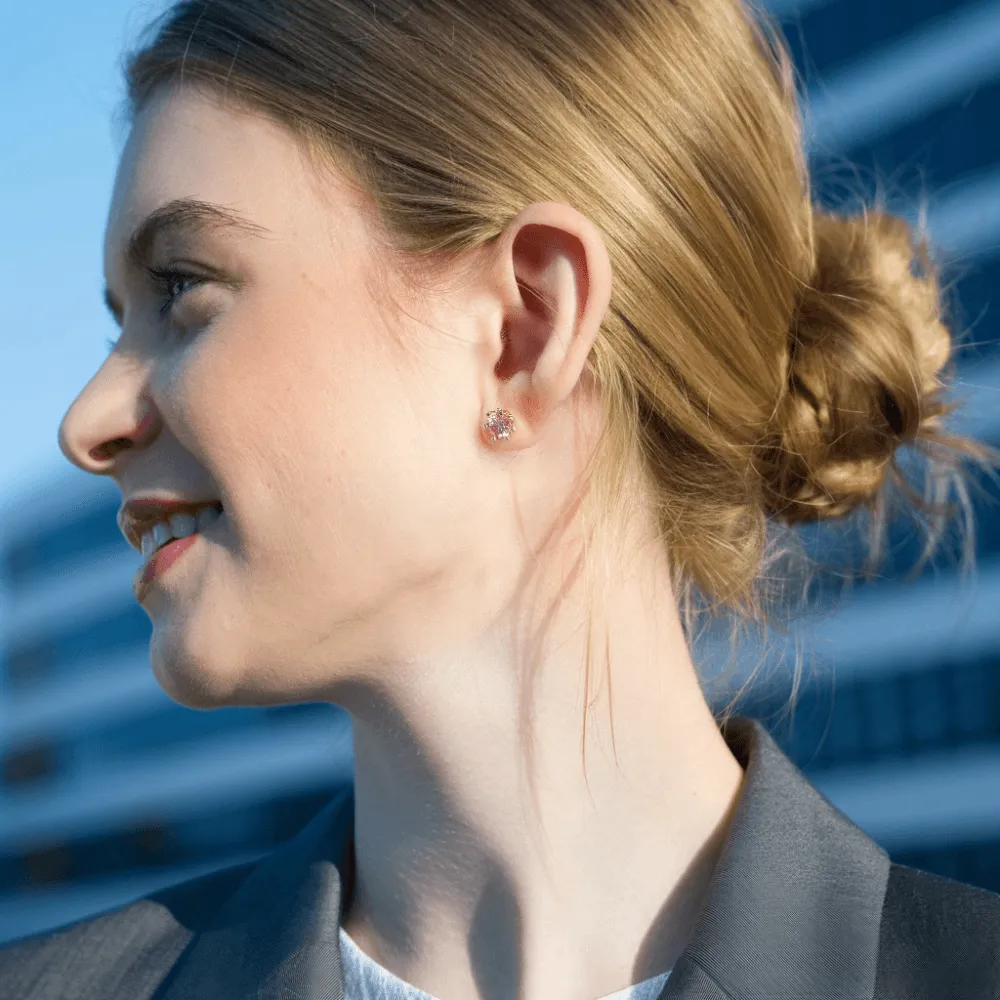 Premium Moissanite Romantic Flower Stud Earrings sold by Jescojes product image thumbnail 3