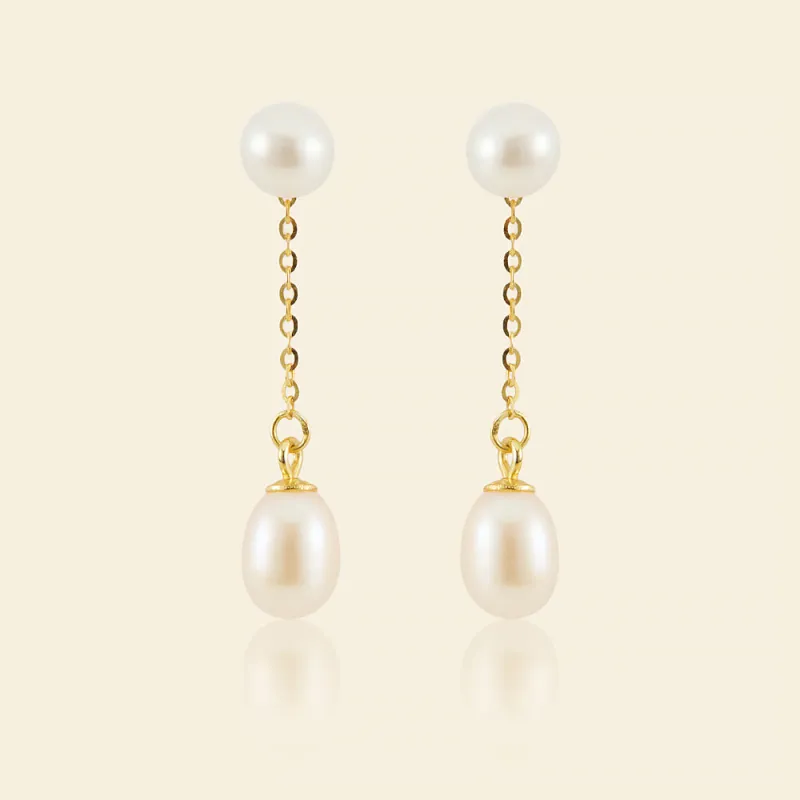 Elegant Two-way Freshwater Pearl Earrings sold by Jescojes