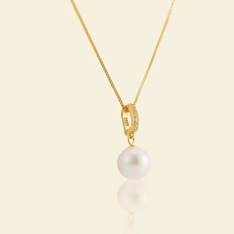 Shining AAAA Freshwater Pearl Pendant Necklace sold by Jescojes