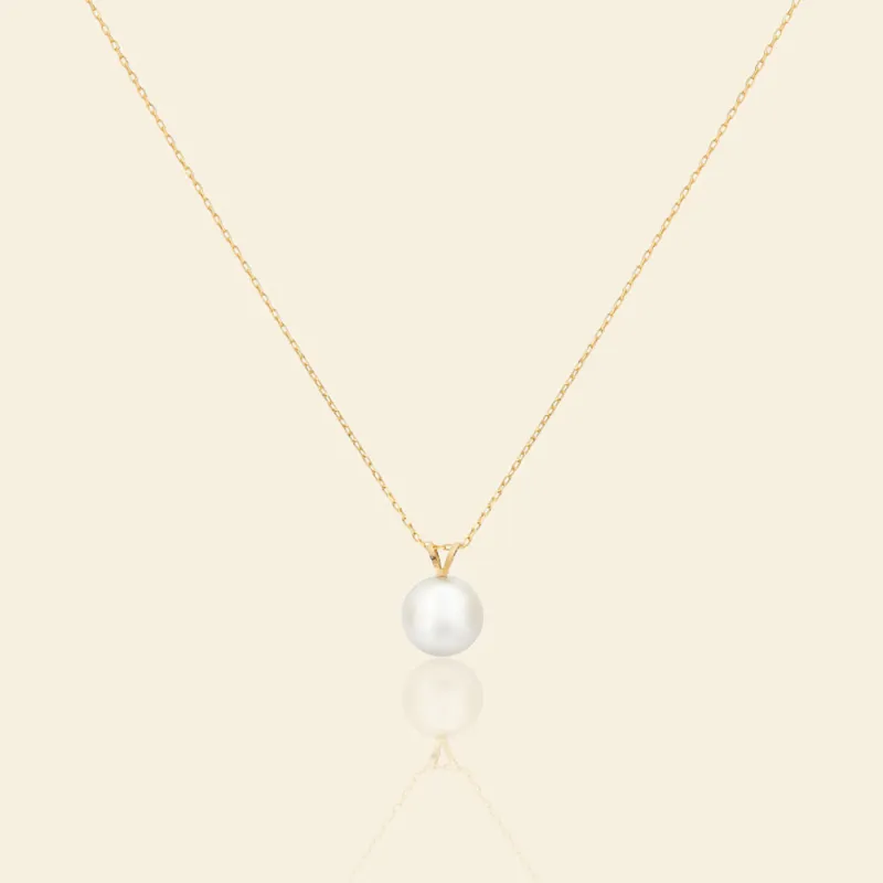 Lustrous AAAA Pearl V-Bale Pendant Necklace sold by Jescojes