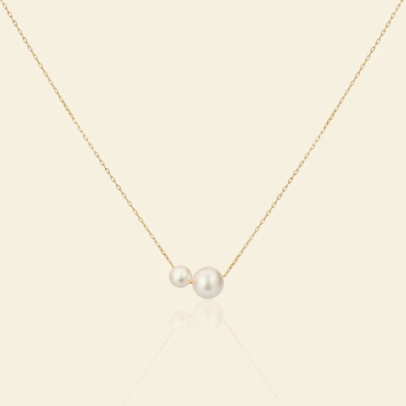 Charismatic 18K Gold Akoya Pearls Pendant Necklace sold by Jescojes