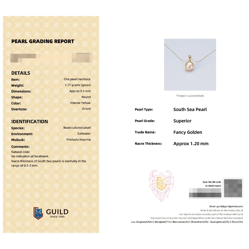 Shining South Sea Gold Pearl 18K Gold Pendant Necklace sold by Jescojes product image thumbnail 4