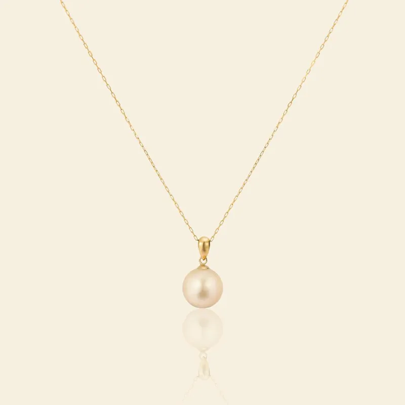 Shining South Sea Gold Pearl 18K Gold Pendant Necklace sold by Jescojes