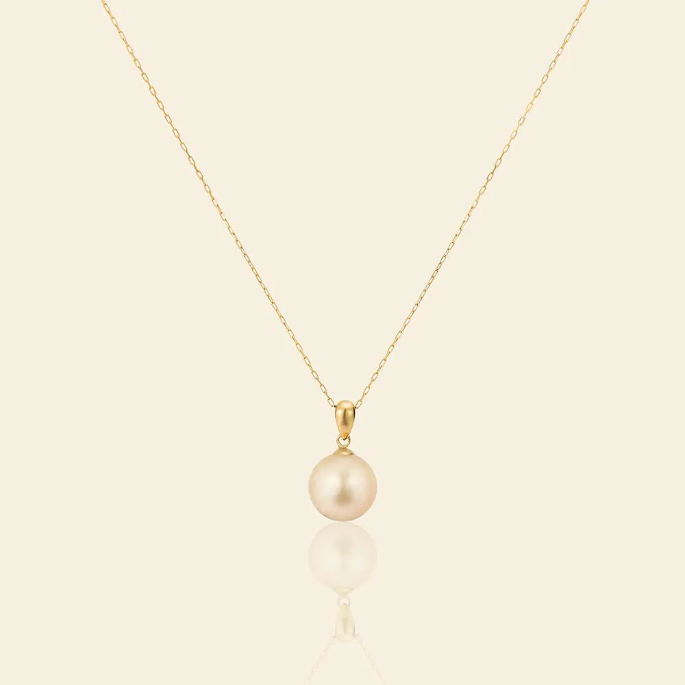 Shining South Sea Gold Pearl 18K Gold Pendant Necklace sold by Jescojes