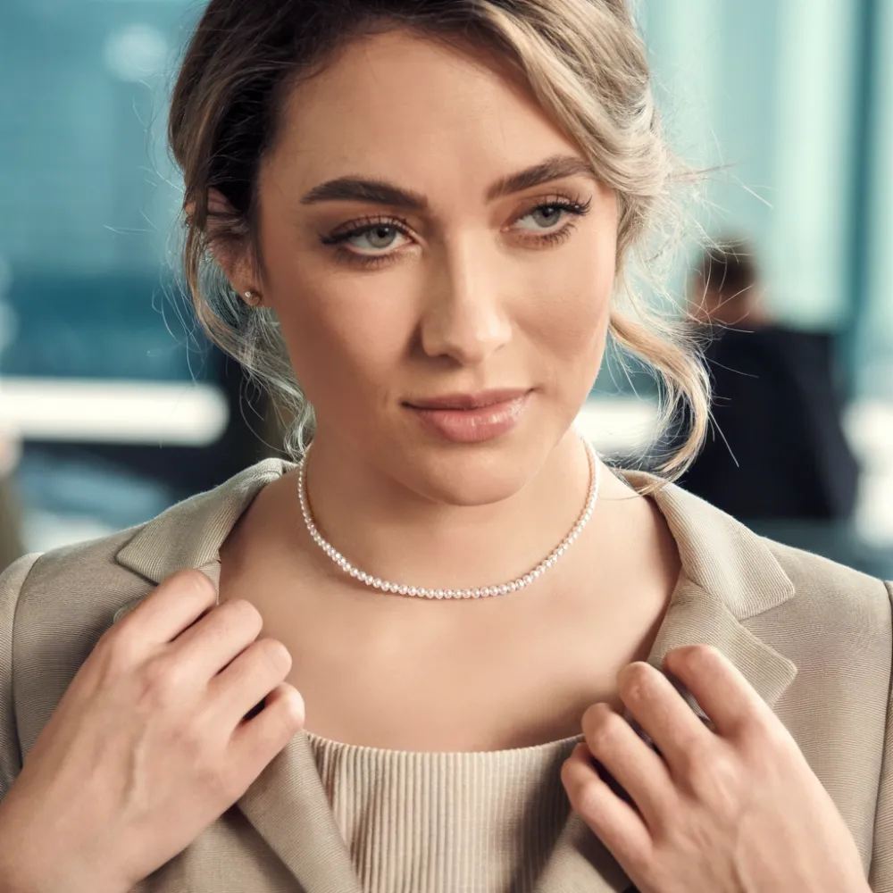 Noble Freshwater Pearl Strand Necklace 3.5-4mm 17" sold by Jescojes product image thumbnail 5