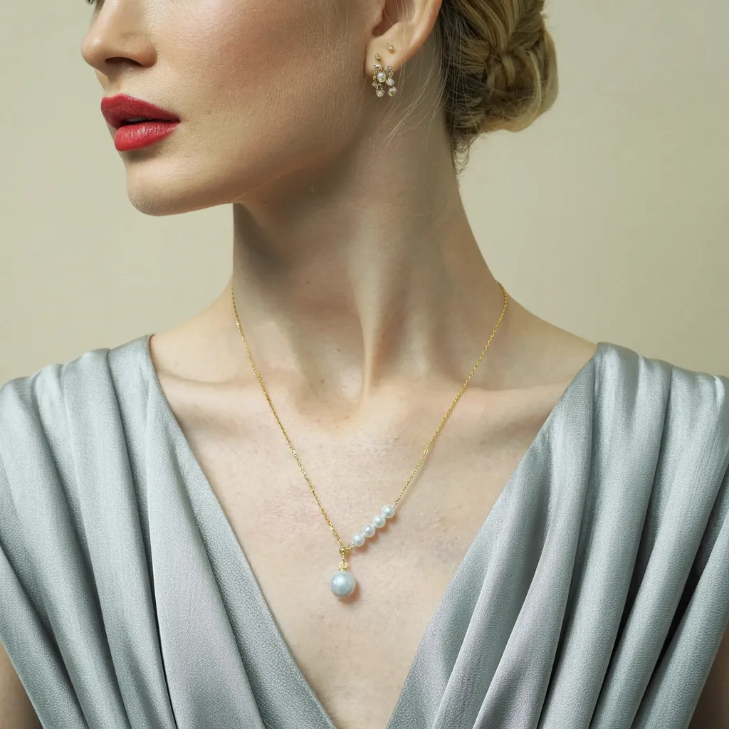 Luminous AAAA-Grade Pearls Pendant Necklace sold by Jescojes product image thumbnail 2