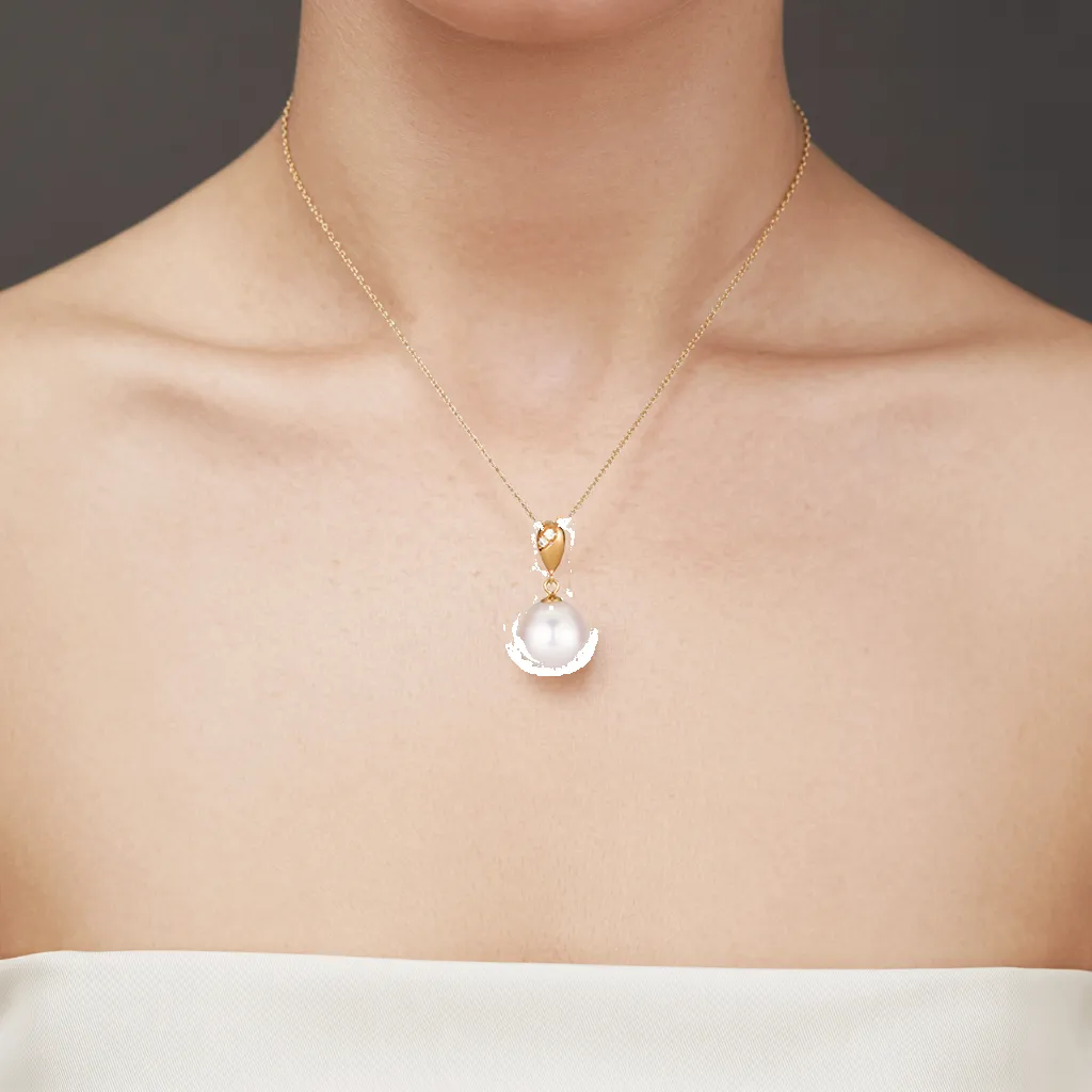 Lustrous AAAA Pearl Waterdrop Pendant Necklace sold by Jescojes product image thumbnail 2