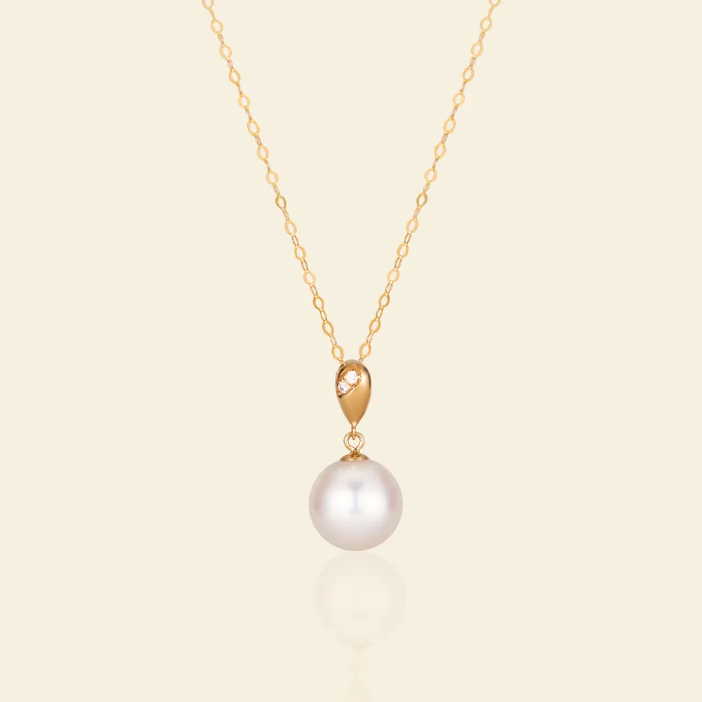 18K Gold AAAA Pearl Waterdrop Pendant Necklace sold by Jescojes