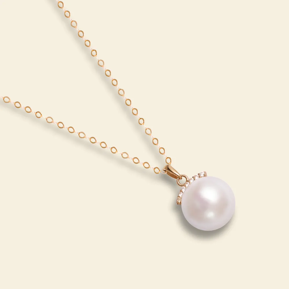 18K Gold AAAA Pearl Radiance Pendant Necklace sold by Jescojes product image thumbnail 3